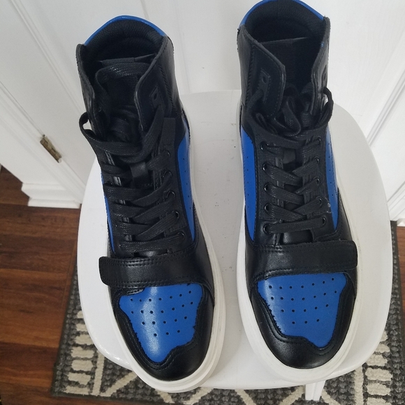 INC International Concepts Men's High Top Sneakers Blue  Black Size 8M - Picture 3 of 11